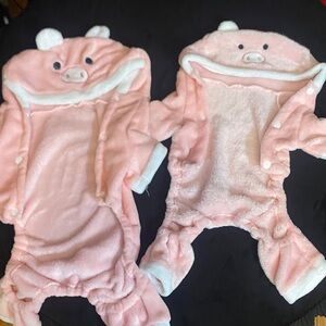 Cute Pink Pig Plush Pet Hoodie - Soft Fleece Costume